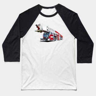 Cartoon Fire Truck Baseball T-Shirt